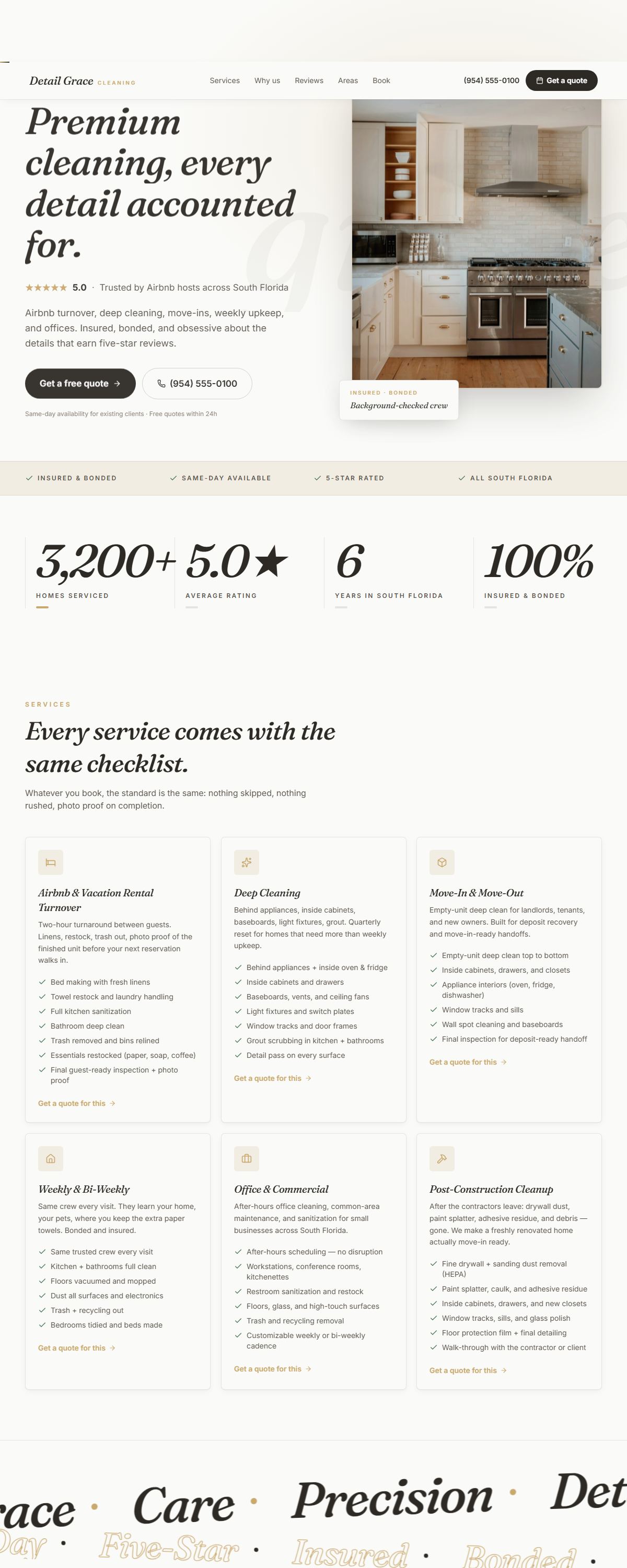 Detail Grace Cleaning — Premium Cleaning website