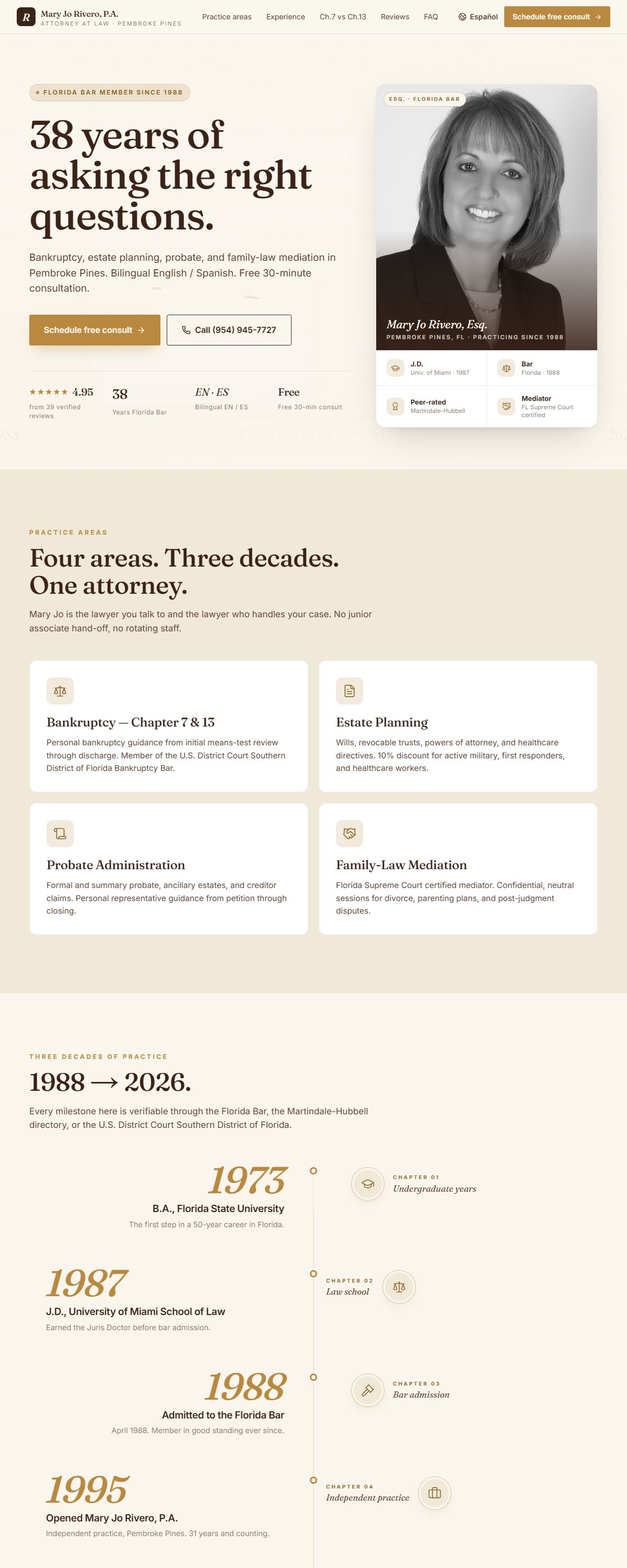 Mary Jo Rivero, P.A. — Bankruptcy & Estate Law website